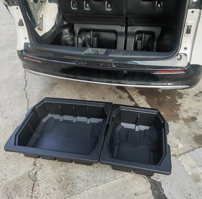 For 2011-2020 Toyota Sienna Trunk Organizer, MPV Insert Cargo Rear Hatch Storage Box, Extra Space fits Sienna Under Cargo Floor Storage Bins Accessories