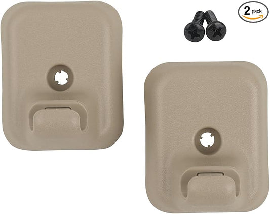 Sun Visor Clip Retainer Holder (Camel Tan) w/Screws for Sunvisor Panel Driver & Passenger Side AL3Z-1504132-AB Compatible with Ford F150 2009-2014 Visor Mount Accessories