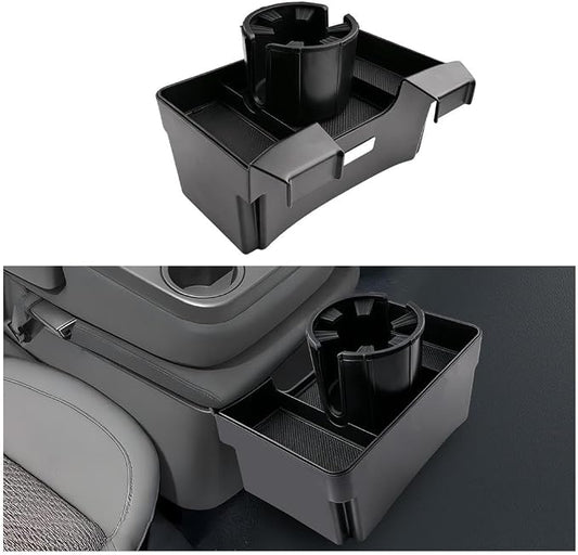 For Double Layer Center Console Hanging Organizer Box&Large Cup Holder Compatible with 2019-2026 Silverado/Sierra 1500& 2020-2026 Silverado/Sierra 2500/3500 Accessories(Split-Bench Folding Seat Only)