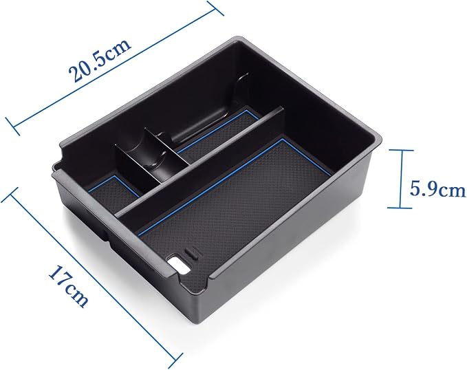 2022 Tucson NX4 Center Console Organizer Compatible with 2022 2023 Santa Cruz Pickup Truck Console Tray, 2022 2023 Tucson NX4 Santa Cruz Armrest Box Insert Tray Accessories (Blue Mats)