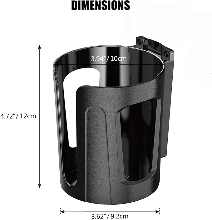 Large Universal Cup Holder Wall Mount, Heavy Duty Plastic Drink Holder for Boat, Car, Truck, RV, UTV, Tractor – Vertical/Horizontal Mount, Fits Most Cups, Bottles & Tumblers