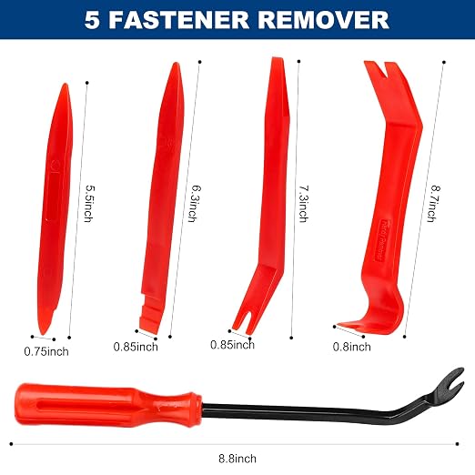 650pcs Push-Type Retainer Clips, Bumper Fender Nylon Rivets of 22 Most Popular Sizes and 5 Fastener Removers for Most Models