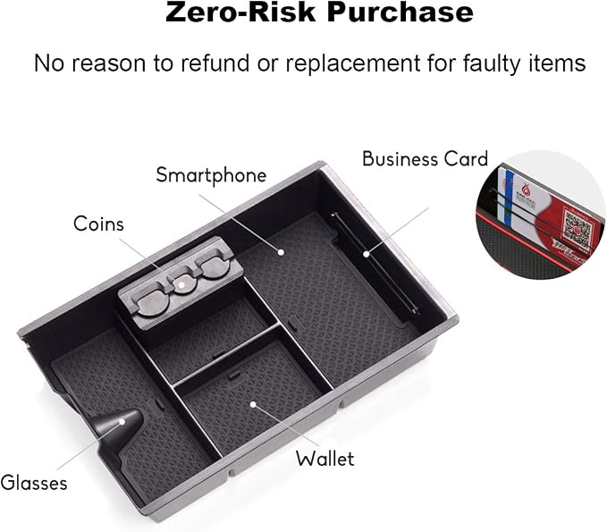 Jaronx For Dodge RAM Center Console Organizer, Storage Box for Dodge RAM 1500 (2009-2018) and 2500/3500 (2010-2018),Armrest Organizer Tray + Coin Holder (Full Console w/Bucket Seats ONLY)