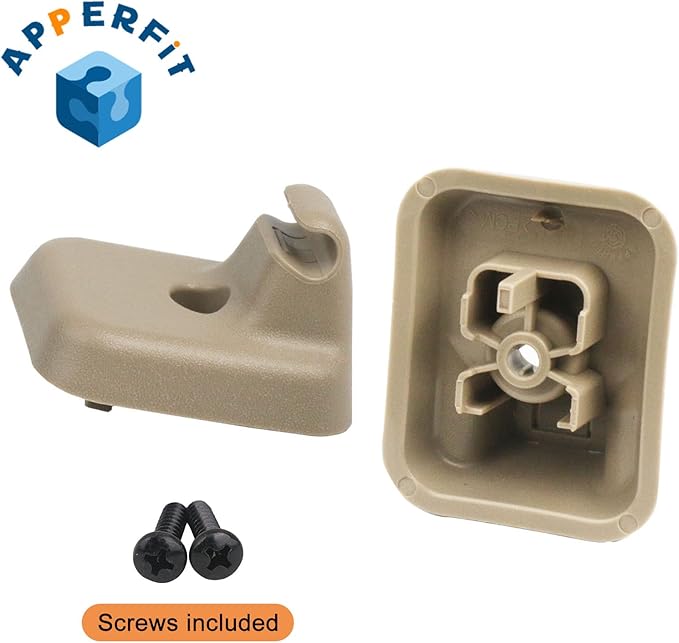 Sun Visor Clip Retainer Holder (Camel Tan) w/Screws for Sunvisor Panel Driver & Passenger Side AL3Z-1504132-AB Compatible with Ford F150 2009-2014 Visor Mount Accessories