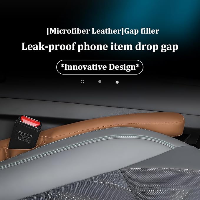 Car Seat Gap Filler, 2PCS Between Vehicle Seats Console Organizer Stop Things from Dropping, Automotive Interior Chair Gap Coverage Fill, Universal for SUV Automobile Truck (Brown)