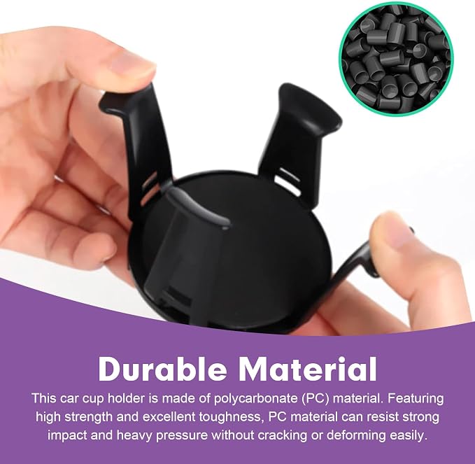 2 PCS Car Slim Can Cup Holder Adapters, Cup Holder Expander with Adaptive Clamping Arm, Anti-shake & Anti-slip Drink Holder Insert for Fixing Beverage Bottle (Black)