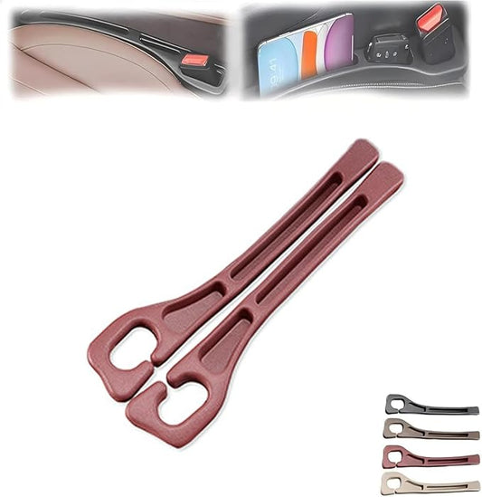 Car Seat Gap Filler, 2-Pack No-Drop Seat Side Gap Seam Filler Organizer with Phone Holder, Seat Gap Fillers for All Cars, Prevents Items from Falling, Easy to iInstall (Red)