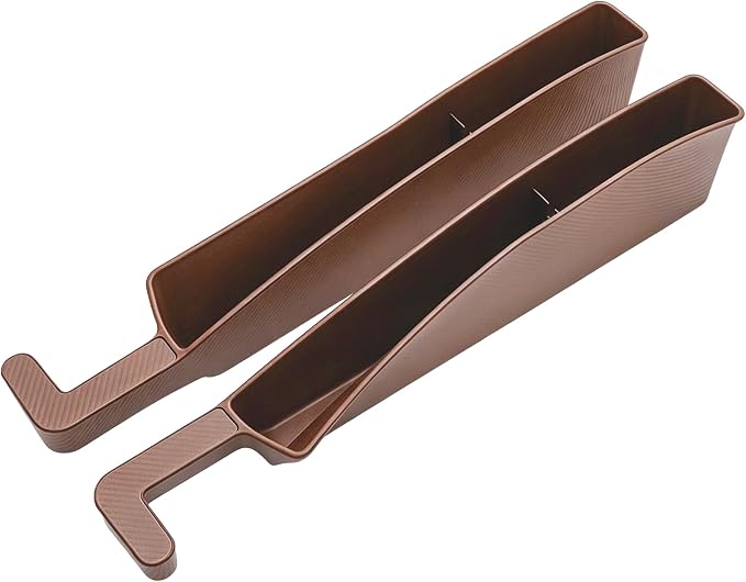 2PCS New Car Seat Gap Stopper with 2 Storage Areas，Car Seat Gap Storage Organizer for Phone Keys Wallet，Universal Car Seat Gap Filler Interior Accessories (Brown)
