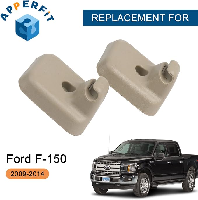 Sun Visor Clip Retainer Holder (Camel Tan) w/Screws for Sunvisor Panel Driver & Passenger Side AL3Z-1504132-AB Compatible with Ford F150 2009-2014 Visor Mount Accessories