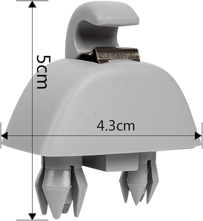 runmade Grey Interior Sun Visor Hook Clip Bracket Compatible with Audi A6 C6; Compatible with VW Passat B7 Polo