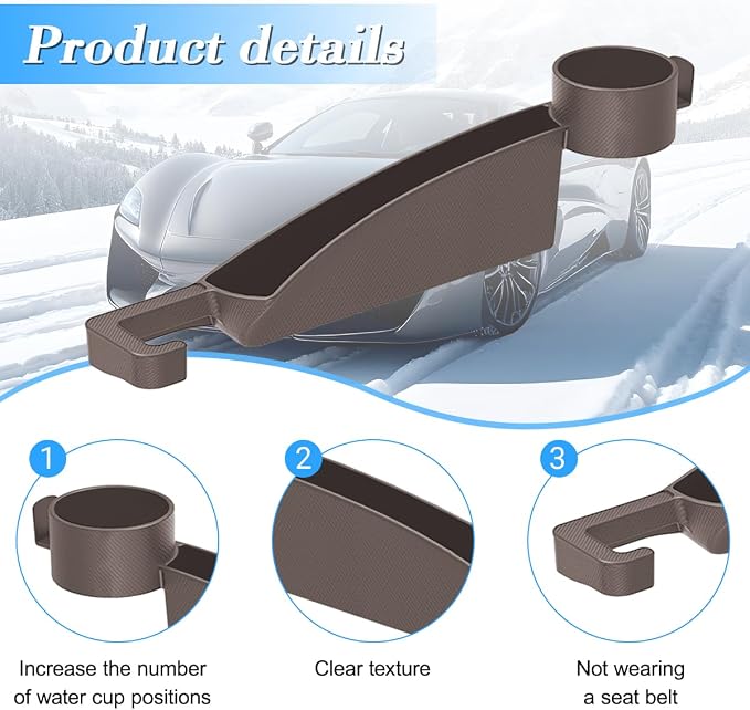 Car Seat Gap Filler, 2PCS Anti-Drop Multifunctional Vehicle Seat Side Gap Plug with Storage Slot, Automotive Blocker Seam Filler Console Organizer, Universal for SUV RV Truck (Brown)