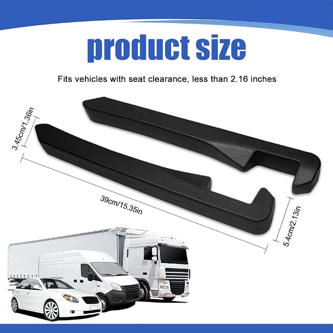 2PCS Car Seat Gap Filler, Car Blocker, PU Leather Fill The Gap Between Seat and Center Console, Universal Car Interior Accessories Flexible Seat Gap Organizer for Most Cars (Black)