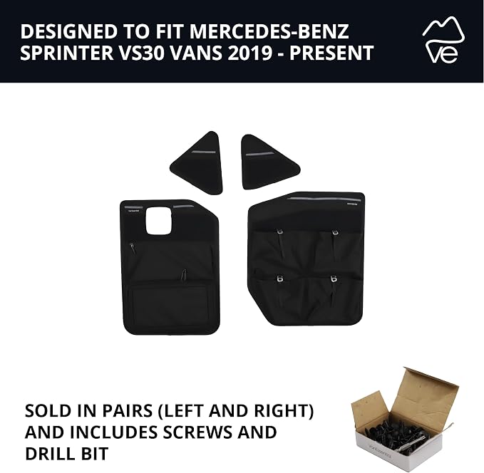 VanEssential Rear Door LOWER Storage Panels (Pair) Designed for Mercedes-Benz VS30 (Van Years 2019 to Current)