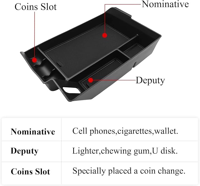 TTCR-II Compatible with Toyota Sienna Center Console Organizer 2021-2024 2025 2026, for Sienna Center Console Organizer Tray LE Limited Platinum SE XLE XSE 2021 2022 2023 2024 2025 2026