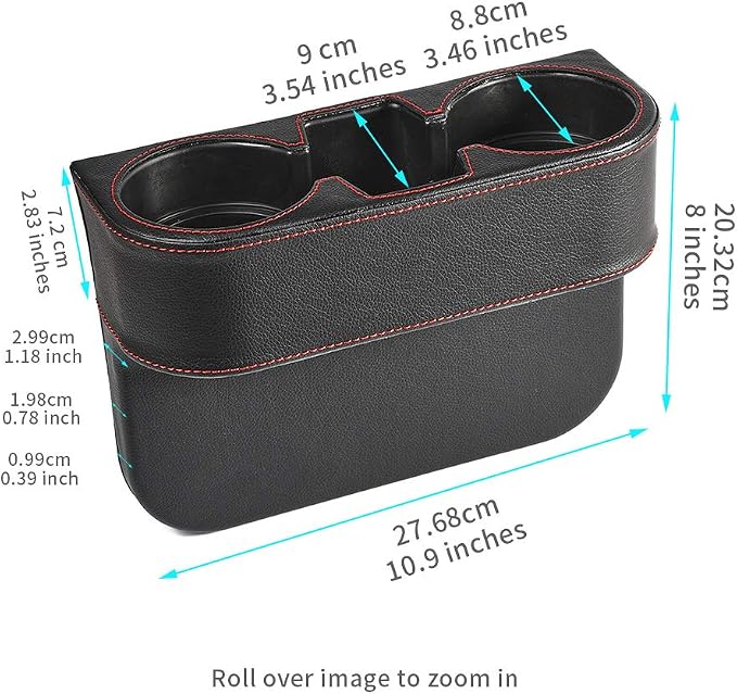 Black Multifunctional Car Cup Holder Car Seat Organizer Gap Filler Bottle Phone Storage Organizer