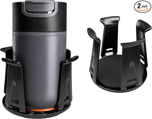 2PCS Car Cup Holders Insert, Cup Holder Adapter for Car, Self-Adhesive Adaptive Clamp Arm, Wiggle-Free Automotive Cups Holder Expander for Water Bottles/Drinks, Universal for SUV Sedan Truck