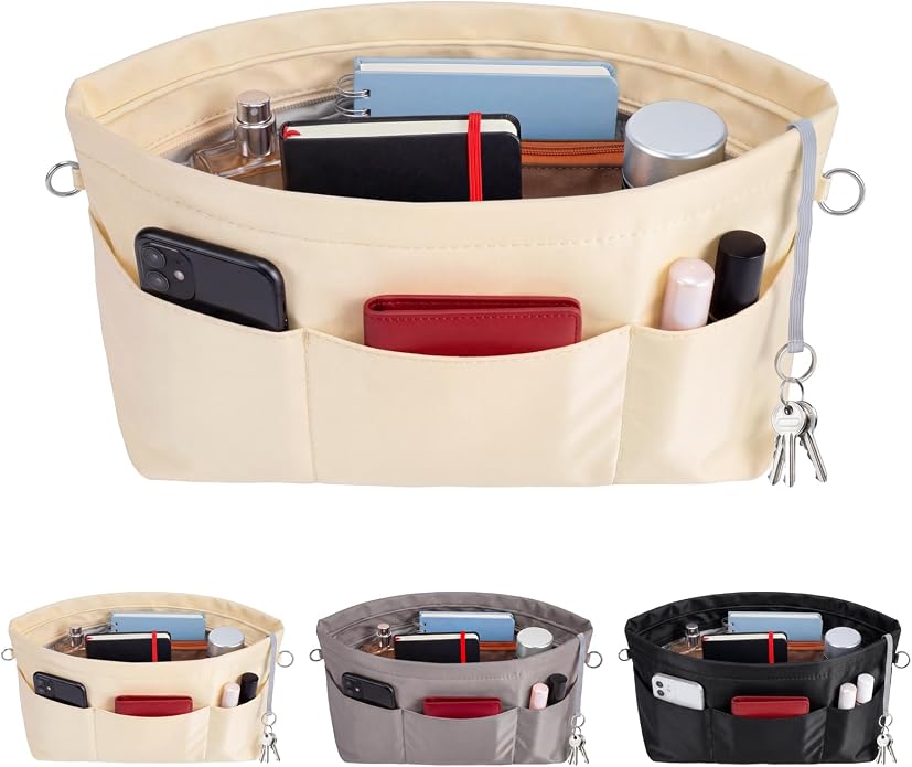 VANCORE Purse Organizer Insert for Handbags,Tote Bag Organizer Insert with Zipper Bag,Premium Handbag Organizer Inside Liner for Women