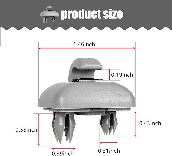 gunhunt 2 PCS Clip-on Hook Bracket, Car-Specific Interior Plastic Sun Visor Hook Clip, 8U0857562A/8E0857563A Durable Sunshield Buckle, Compatible with Audi A1 A3 A4L A5 A6L A7 Q3 Q5 Q7 (Gray)