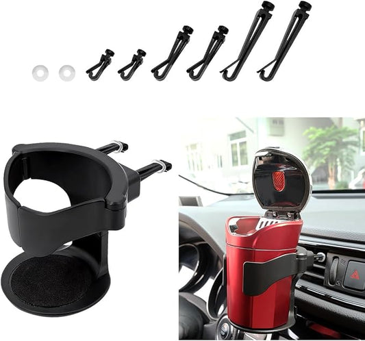 Ohleats Cup Holder for Car Air Vent, Adjustable Auto Vent Cup Holder Expander with 3 Kinds Mounting Clips, A/C Vent Drink Holder Stand for Coffee, Water, Juice, Tea, Car Accessories