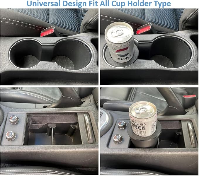Slim Can Universal Cup Holder Adapter Slim Cup 8.4 oz / 12 oz can Holder Expander Car Cup Holder Fits Red Bull Celsius Energy Drink Michelob White Claw Truly Black (Single Holder)