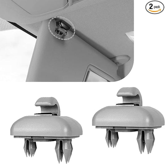 2 PCS Interior Sun Visor Hook Clips, Upgraded Car Visor Holder Hook, OEM# 8E0857563AE59, 8U0857562A, Compatible with A1 A3 A4 A5 S3 S4 S5 Q3 Q5 (Gray)