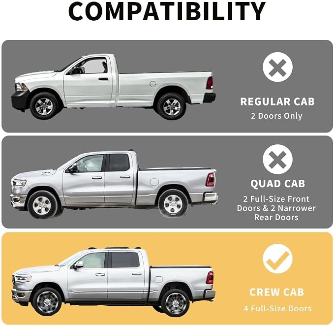 MAXDOM Under Seat Storage Fits for RAM 1500 Crew Cab 4-Door Full Size Pickup (2019-2025, RAM 1500)