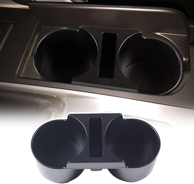 Center Console Duel Cup Holder Upgrade Part for Chevrolet Corvette C7 2014-2019, Gear Shift Console Cup Holder Insert Replacement With Key Fob Compartment, Cup Holder Expander Storage Accessories, ABS