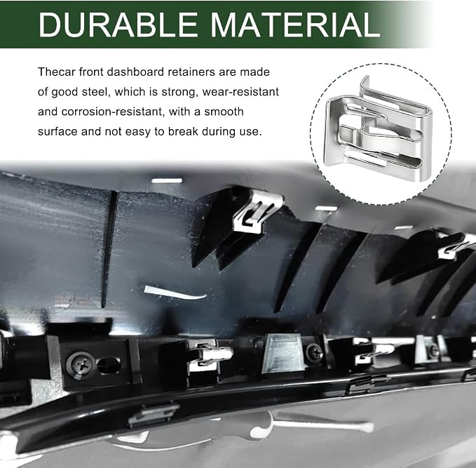 15 PCS Car Trim Panel Metal Retainer Clip, Car Door Panel Clips, U-Shaped Auto Dashboard Console Fastener for Chevy Saturn, Lift Gate Trim Finish Panel Moulding Fastener Replace OEM#11588650