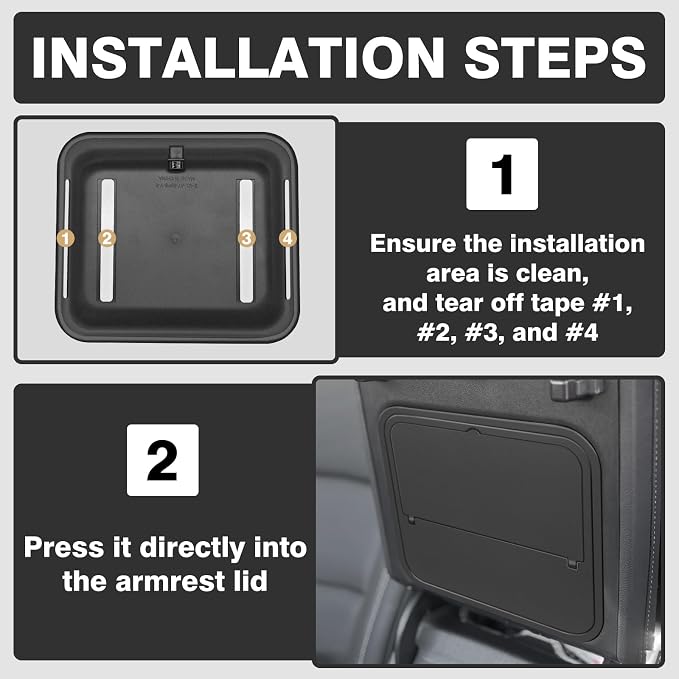 Muslogy Center Console Hidden Organizer Compatible with 2024-2026 GMC Acadia & Chevy Traverse & 2025-2026 Buick Enclave Accessories One-Touch Armrest Hidden Storage Box Secret Compartment Insert Tray
