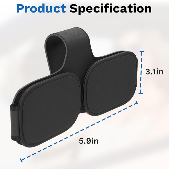 BFXM Sunglass Holder for Car Double Clip, Car Accessories Sunglasses Clip for Car Visor, Magnetic Leather for Car Visor, Cars Sun Visor Ticket Card Clip