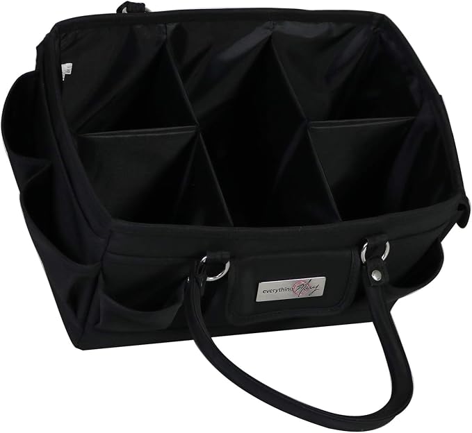 Everything Mary Deluxe Store & Tote Organizer – Black Craft Caddy with Handle – Collapsible Bag for Sewing, Scrapbooking, Art Supplies & DIY Project Organization
