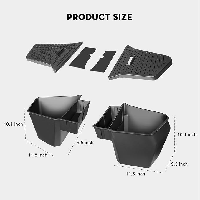 2PCS Rear Trunk Storage Bins with Lids for Tesla Model Y Juniper 5 Seater,TPE Side Cargo Organizer Boxes Rear Trunk Containers for New Tesla Model Y 2025-2026 Accessories