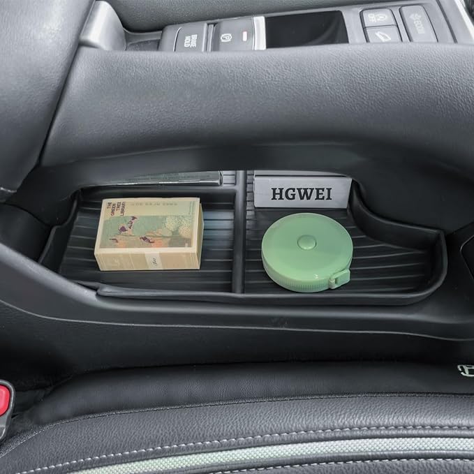 HGWEI Center Console Organizer Compatible with Honda HRV 2023 2024 2025 2026 2027 Interior Accessories, Lower Armrest Storage Box Insert Tray Floor Compartment Holder Black Trim