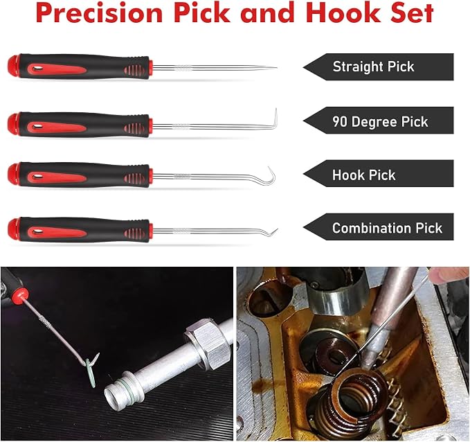 GLK 248pcs Trim Removal Tool, Pry Tool, Door Panel Radio/Stereo Terminal Removal Tool Kit, Fasteners Remover, with Car Retainer Bumper Clips,Automotive Hook Set, Black