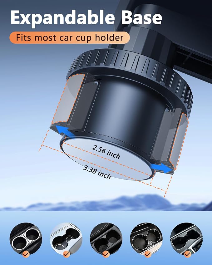 Wood Car Cup Holder Tray Table for iPad Laptop Food, 360 Swivel Car Desk for Working & Eating, Easy Mounting Car Road Trip Essentials for Tesla Model 3 Y Sedan SUV Pickup Semi Truck RV