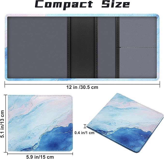 Car Registration and Insurance Holder, Premium Pu Leather Vehicle Glove Box Organizer - for Driver License, Cards & Essential Documents (S-Marble)