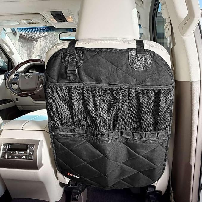 Rydura Car Seat Back Organizer – Waterproof Kick Mat Protector with Multiple Pockets – Backseat Storage for Kids, Pets & Travel – Durable & Easy to Clean – Universal Fit for Cars, Trucks & SUVs