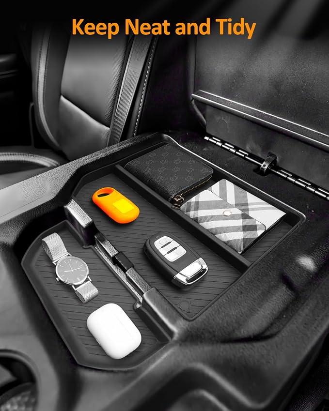 CDEFG RAM 1500 Armrest Box Storage Organizer, 2 Pack,for 2019-2025 2026 RAM1500 Center Console Tray Accessories, Fit Dodge RAM 1500 Low Profile 40/20/40 Split Bench Seat Only