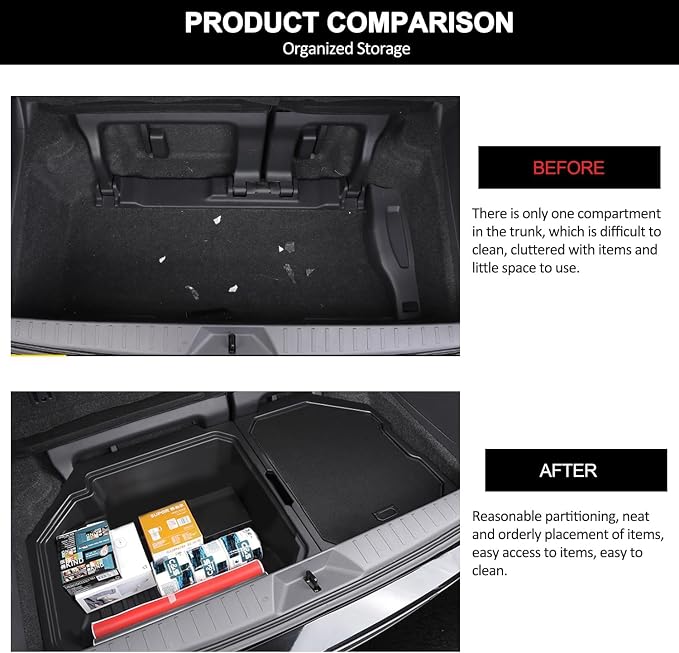 For 2011-2020 Toyota Sienna Trunk Organizer, MPV Insert Cargo Rear Hatch Storage Box, Extra Space fits Sienna Under Cargo Floor Storage Bins Accessories