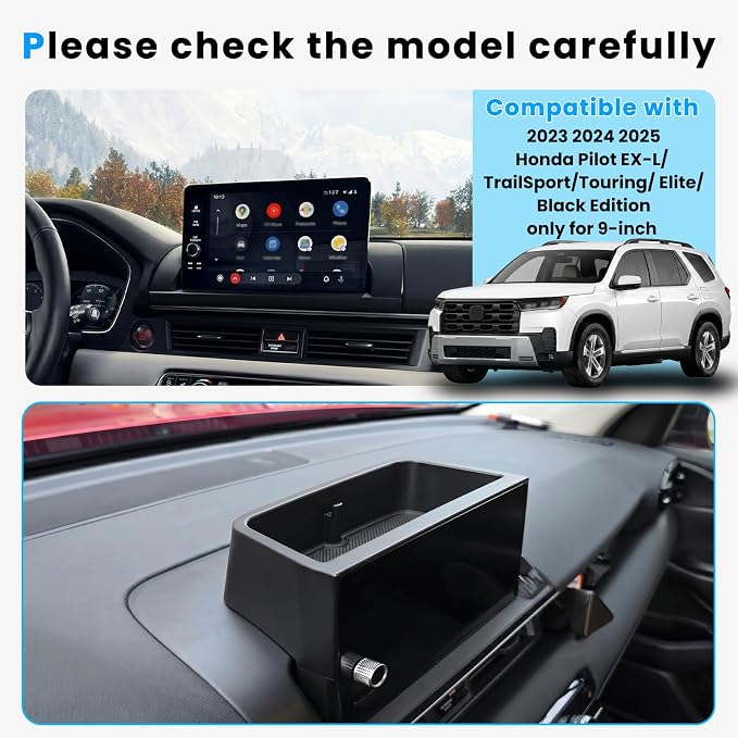 Center Console Organizer Tray Compatible with Honda Pilot 2023 2024 2025 Insert Tray Storage Organizer Interior Divider Accessories (Dash storage tray)