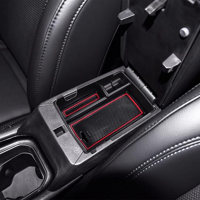 Center Console Organizer Tray Compatible with Jeep Compass 2022 2023 2024 2025 Accessories Insert Armrest Glove Box Secondary Storage Divider ABS Materials，Red