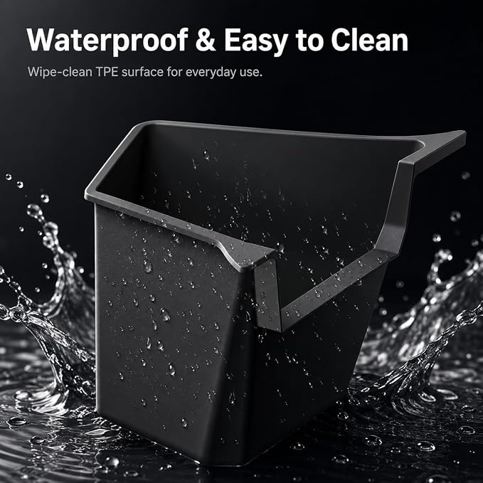 PUOENI New 2025 2026 Model Y Juniper Rear Trunk Storage Bins with Lids 2PCS Refresh Model Y Rear Trunk Storage Box TPE Waterproof Trunk Organizer for Model Y Juniper Interior Accessories
