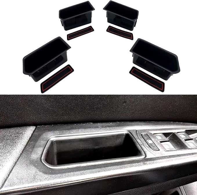 Compatible with VW Atlas and Cross Sport 2018 2019 2020 2021 2022 2023 Accessories Door Grab Handle Storage Box Organizer Tray (Not fit for 2024)