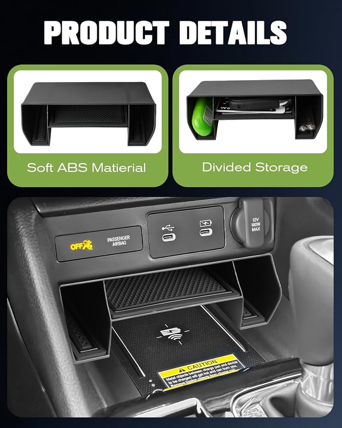 Integra Tray Multi-level Storage with Non-slip Pads for 2023 2024 2025 2026 Acura Integra Center Console Organizer Console Storage Insert Tray Integra Extra Compartments forAcura Integra Accessories