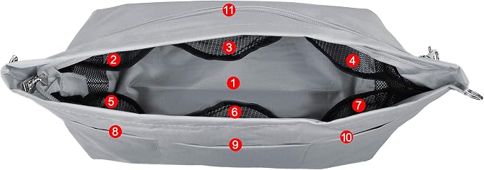 Vercord Handbag Purse Tote Pocketbook Organizer Insert Zipper Closure 11 Pockets 3 Sizes Many Colors