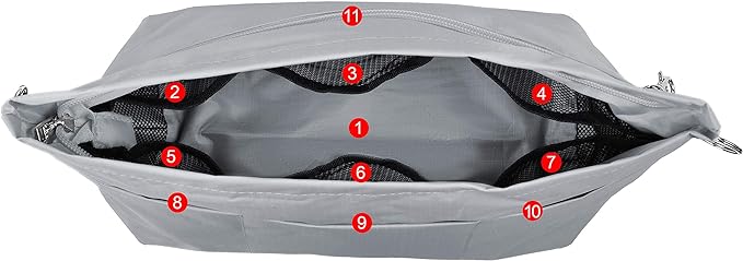 Vercord Handbag Purse Tote Pocketbook Organizer Insert Zipper Closure 11 Pockets 3 Sizes Many Colors