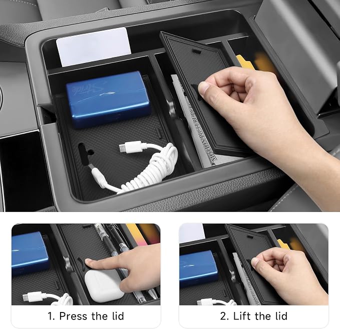 3PCS Center Console Organizer Compatible with Honda 2023-2025 2026 Pilot ＆ 2024-2026 Ridgeline ＆ 2024-2026 Passport Accessories Center Console Dividers Organizer Hidden Storage Boxv