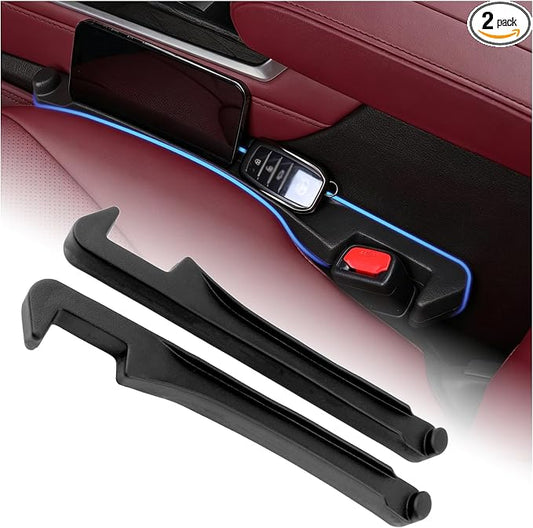 2PCS Car Seat Gap Filler Organizer,Car Seat Gap Plug with Storage Slot & Cars Hook for Phone/Keys/Umbrella,Universal in Between Cars Seats Catcher for 1.38-1.5" Gaps