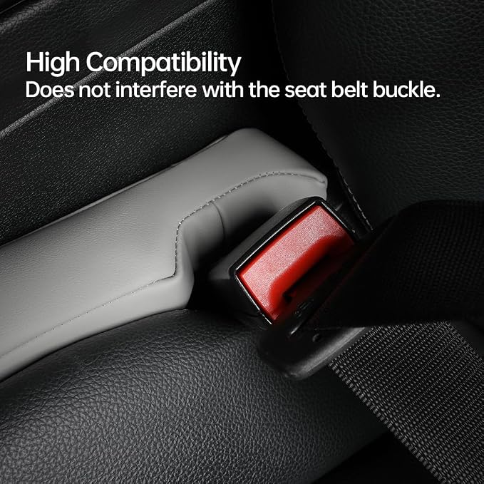 2Pack Leather Car Seat Gap Filler – Anti-Drop Console Organizer, Scratch-Resistant Waterproof Easy to Clean, Fits 90% Vehicles Without Blocking Seat Movement
