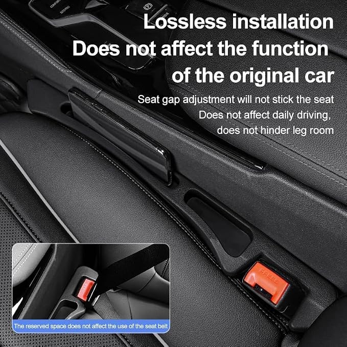 Ruby Red Aesthetic Car Seat Gap Filler Organizer — 2Pcs Premium Side Seat Gap Filler with Storage Slot for Women — Chic Car Interior Decor & Crevice Blocker — Universal Fit Red Car Accessories for Her
